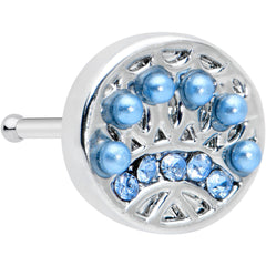 20G 1/4 Blue Gem Geometric Blues Nose Bone
