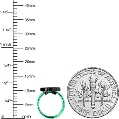 20G 5/16 Green Top Hat Skull Halloween Nose Hoop