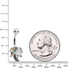 Openwork Multicolor Autumn Leaf Belly Ring