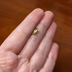 20G 5/16 Clear Gem Gold Tone Lush Green Leaf Nose Hoop