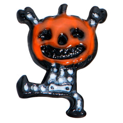 20G 1/4 Black Dancing Skeleton Pumpkin Halloween Nose Bone