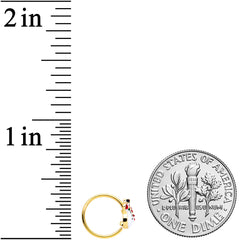 20G 5/16 Gold Tone Waving Snowman Christmas Nose Hoop