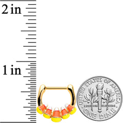 16G 5/16 Gold Tone Candy Corn Halloween Cartilage Clicker