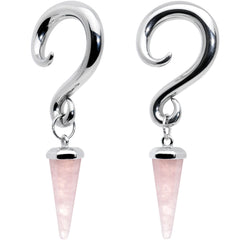 4G Pink Stone Point Spiral Taper Ear Weights