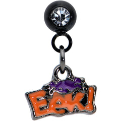 16G 1/4 Clear Gem Black Eek Spider Dangle Cartilage Earring