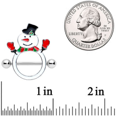 14G 9/16 Dapper Holiday Snowman Christmas Nipple Shield Set