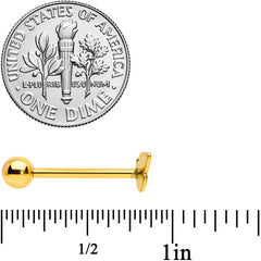 Clear CZ Gem Gold Tone Open Butterfly Barbell Tongue Ring
