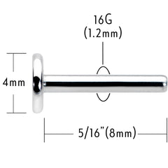 16G 5/16 G23 Titanium Threadless Post Only Labret Monroe Tragus