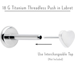 18G 5/16 G23 Titanium Threadless Post Only Labret Tragus Nose