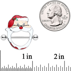 14G 5/8 Festive Red Nosed Santa Claus Christmas Nipple Shield Set
