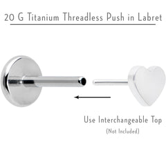 20G 1/4 G23 Titanium Threadless Post Only Labret Tragus Nose