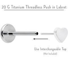 20G 5/16 G23 Titanium Threadless Post Only Labret Tragus Nose