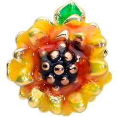 16G 5/16 Gold Tone Summer Sunflower Labret Monroe Tragus