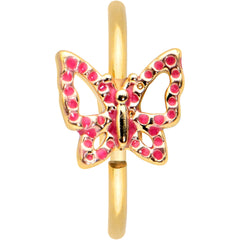 20G 5/16 Gold Tone Sweet Simple Butterfly Nose Hoop