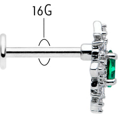 16G 5/16 Green Gem Ornate Art Deco Labret Monroe Tragus