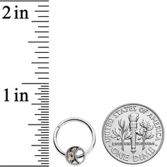 16G 3/8 Iridescent Crescent Moon Hinged Segment Ring