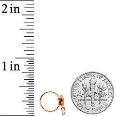 20G 5/16 Pink CZ Gem Rose Gold Tone Geometric Butterfly Nose Hoop