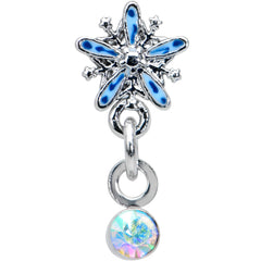16G 1/4 Aurora Gem Snowflake Blues Christmas Cartilage Tragus