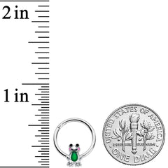 16G 3/8 Green Groovy Frog Hinged Segment Ring
