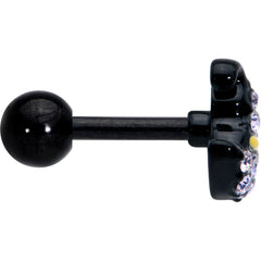 16G 1/4 Clear Gem Black Witch Hat Halloween Cartilage Tragus