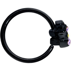 20G 5/16 Clear Gem Black Witch Hat Halloween Nose Hoop