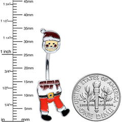 Santa Stuck in Chimney Christmas Double Mount Belly Ring