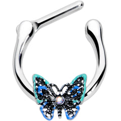 16G 5/16 Aurora Gem Colorful Butterfly Glam Cartilage Clicker