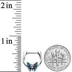 16G 5/16 Aurora Gem Colorful Butterfly Glam Cartilage Clicker