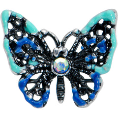 16G 1/4 Aurora Gem Colorful Glam Butterfly Cartilage Tragus