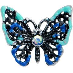 16G 5/16 Aurora Gem Colorful Glam Butterfly Labret Monroe Tragus