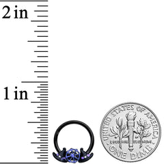 16G 3/8 Black Spider Web Witch Hat Halloween Hinged Segment Ring