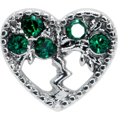 16G 5/16 Green Gem Heart Tree Valentine Labret Monroe Tragus