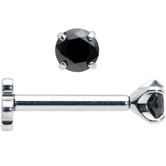 16G 5/16 Black CZ G23 Titanium Threadless Flower Labret Tragus