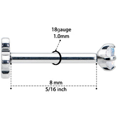 18G 5/16 Aurora CZ G23 Titanium Threadless Flower Labret Tragus