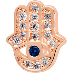 16G 5/16 Clear Gem Rose Gold Tone Eye Hamsa Labret Monroe Tragus