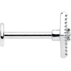 16G 5/16 Clear Gem Deco Textured Rhombus Labret Monroe Tragus