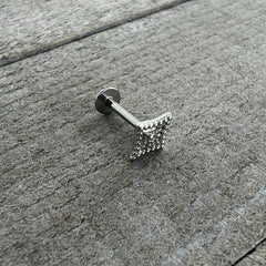 16G 5/16 Clear Gem Deco Textured Rhombus Labret Monroe Tragus