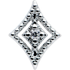 16G 1/4 Clear Gem Deco Textured Rhombus Labret Monroe Tragus