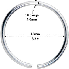 18G 1/2 Grade 23 Titanium Bendable Hoop Ring