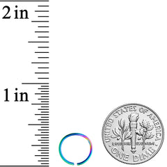 20G 9mm Rainbow PVD Grade 23 Titanium Bendable Hoop Ring