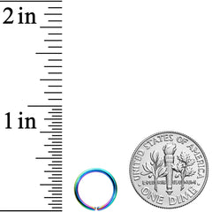 18G 5/16 Rainbow PVD Grade 23 Titanium Bendable Hoop Ring