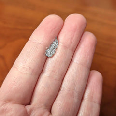 16G 1/4 Clear CZ Gem Feather Internally Threaded Labret Tragus