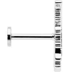 16G 5/16 Clear CZ Gem Feather Internally Threaded Labret Tragus