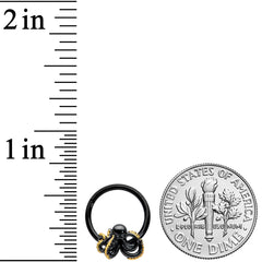 16G 3/8 Black Understated Octopus Hinged Segment Ring