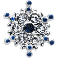 16G 5/16 Clear Blue Gem Festive Snowflake Labret Monroe Tragus