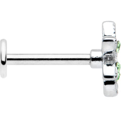 16G 5/16 Green Gem Textured Pot Leaf Labret Monroe Tragus