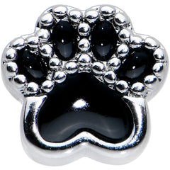 16G 5/16 Textured Black Paw Print Labret Monroe Tragus