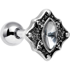 16G 1/4 Clear Gem Rhombus Retro Cartilage Tragus Earring