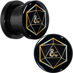 Licensed Dungeons & Dragons D20 Dice Black Screw Fit Plug Set