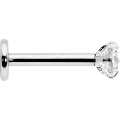 16G 5/16 Clear Gem Round End Internally Threaded Labret Tragus